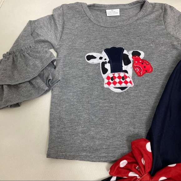 Luxury Embroidered farm girl cow 🐄 🐮cute outfit - Picture 4 of 10